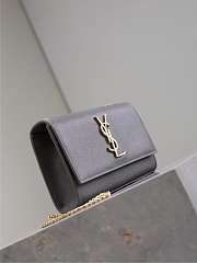YSL Kate Small In Grain De Poudre Embossed Leather Gray - 20x12.5x5cm - 5