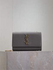 YSL Kate Small In Grain De Poudre Embossed Leather Gray - 20x12.5x5cm - 4