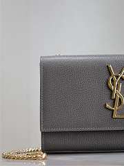 YSL Kate Small In Grain De Poudre Embossed Leather Gray - 20x12.5x5cm - 3