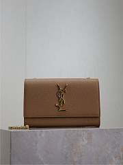 YSL Kate Small In Grain De Poudre Embossed Leather Brown - 20x12.5x5cm - 1