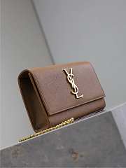 YSL Kate Small In Grain De Poudre Embossed Leather Brown - 20x12.5x5cm - 6