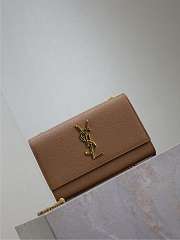 YSL Kate Small In Grain De Poudre Embossed Leather Brown - 20x12.5x5cm - 5