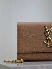 YSL Kate Small In Grain De Poudre Embossed Leather Brown - 20x12.5x5cm - 3