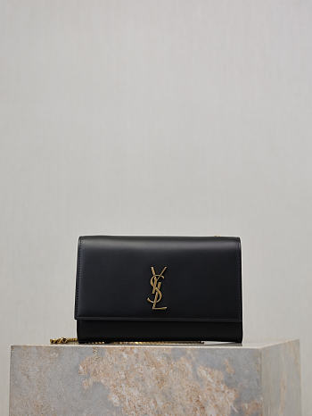 YSL New Kate Small In Smooth Leather Black - 20x12.5x5cm
