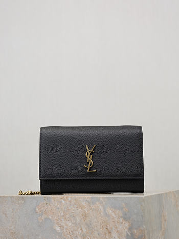 YSL New Kate Small In Grain De Poudre Embossed Leather Black - 20x12.5x5cm