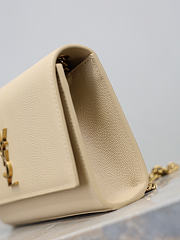 YSL New Kate Small In Grain De Poudre Embossed Leather Beige - 20x12.5x5cm - 5