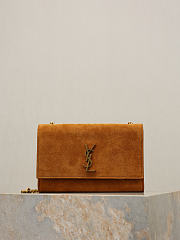 YSL New Kate Small In Suede Leather Brown - 20x12.5x5cm - 6
