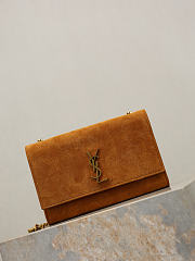 YSL New Kate Small In Suede Leather Brown - 20x12.5x5cm - 3
