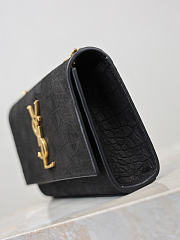 Ysl Kate Small Crocodile-Embossed Nubuck Leather Black - 20x13.5x5.5cm - 5