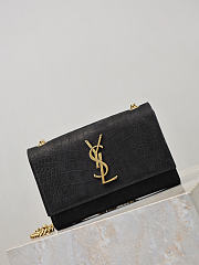 Ysl Kate Small Crocodile-Embossed Nubuck Leather Black - 20x13.5x5.5cm - 2