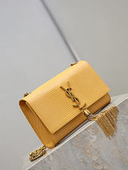 YSL Kate Small Tassel In Lizard Leather Yellow - 20x12.5x5cm - 2