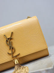 YSL Kate Small Tassel In Lizard Leather Yellow - 20x12.5x5cm - 6