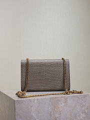 YSL Kate Small Tassel In Lizard Leather Gray - 20x12.5x5cm - 2