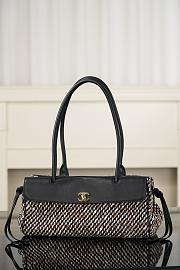 Chanel Small Tote Grained Calfskin Tweed & Gold-Tone Metal Black Multicolor - 30.5x15x11.5cm - 3