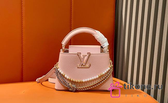 LV Capucines Mini Taurillon Leather Sweet Pink M27309 - 21x13.6x8cm - 1
