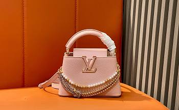 LV Capucines Mini Taurillon Leather Sweet Pink M27309 - 21x13.6x8cm