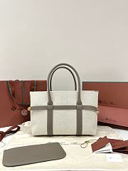 Loro Piana Ghiera Shopper Small Cotton Linen Natural Almond Tree (B5UW) - 28x19x12cm - 1