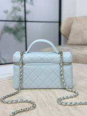 Chanel Vanity with Chain Grained Caviar & Gold-Tone Metal Light Blue - 19.5x17x5cm - 2