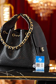 Chanel 25 Small Handbag Perforated Calfskin & Gold-Tone Metal Black - 30x26x14cm - 6