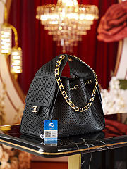 Chanel 25 Small Handbag Perforated Calfskin & Gold-Tone Metal Black - 30x26x14cm - 5