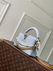 LV Capucines East-West MiniTaurillon Leather Blue Olympe M28199 - 22x12x8cm - 4