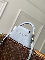 LV Capucines East-West MiniTaurillon Leather Blue Olympe M28199 - 22x12x8cm - 3