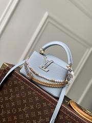 LV Capucines East-West MiniTaurillon Leather Blue Olympe M28199 - 22x12x8cm - 2