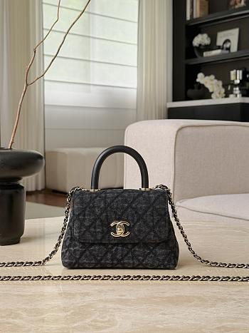 Chanel Clutch With Chain Washed Denim Calfskin & Gold-Tone Metal Black - 14.5x11.5x5.5cm