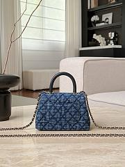 Chanel Clutch With Chain Washed Denim Calfskin & Gold-Tone Metal Blue - 14.5x11.5x5.5cm - 5
