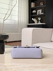 Chanel Small Flap Bag Grained Shiny Calfskin & Gold-Tone Metal Purple - 15x22x7cm - 4