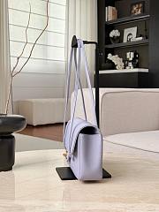 Chanel Small Flap Bag Grained Shiny Calfskin & Gold-Tone Metal Purple - 15x22x7cm - 3