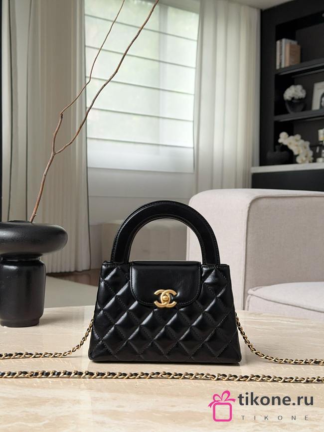 Chanel Mini Shopping Bag Shiny Lambskin & Gold-Tone Metal Black AS4416 - 19x13x7cm - 1