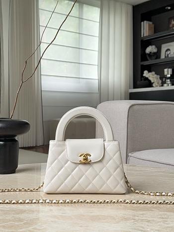 Chanel Mini Shopping Bag Shiny Lambskin & Gold-Tone Metal White AS4416 - 19x13x7cm