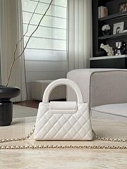 Chanel Mini Shopping Bag Shiny Lambskin & Gold-Tone Metal White AS4416 - 19x13x7cm - 5