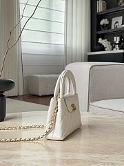 Chanel Mini Shopping Bag Shiny Lambskin & Gold-Tone Metal White AS4416 - 19x13x7cm - 4