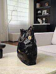 Chanel 22 Large Handbag Shiny Calfskin & Gold-Tone Metal Black - 51x37x14cm - 5