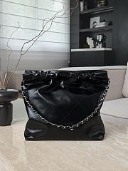 Chanel 22 Small Handbag Shiny Calfskin & Silver-Tone Metal Black - 37x35x7cm - 3