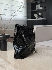 Chanel 22 Small Handbag Shiny Calfskin & Silver-Tone Metal Black - 37x35x7cm - 4