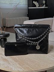 Chanel 22 Small Handbag Shiny Calfskin & Silver-Tone Metal Black - 37x35x7cm - 5