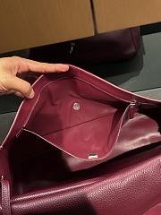 Chanel Maxi Flapbag Grained Calfskin & Silver Metal Dark Burgundy - 38.5x26x11cm - 5