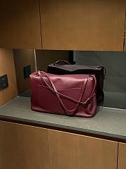 Chanel Maxi Flapbag Grained Calfskin & Silver Metal Dark Burgundy - 38.5x26x11cm - 3