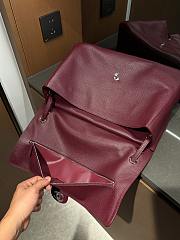 Chanel Maxi Flapbag Grained Calfskin & Silver Metal Dark Burgundy - 38.5x26x11cm - 2