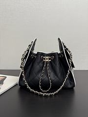 Chanel 25 Small Handbag Calfskin & Gold-Tone Metal Black & White - 30x26x14cm - 1