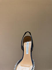  Aquazzura 90mm Bow-Detail Slingback Pumps Black  - 6