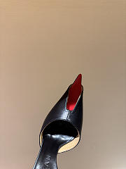 Ananyan Vag Black Leather Open Pointed Toe Mules - 6