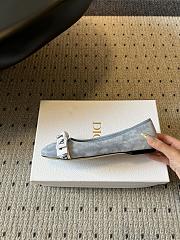 J'Adior Ballet Flat Sky Blue Suede Goatskin - 5