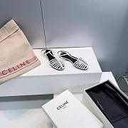 Celine Cage Flat Sandal In Lambskin White - 6