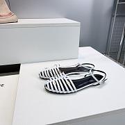 Celine Cage Flat Sandal In Lambskin White - 4