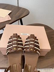 Miumiu Nappa and Suede Leather Sandals Oak/Desert Beige - 5