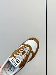 Miumiu Gymnasium Technical Fabric And Suede Sneakers Chalk White/Cinnamon 5E428E - 5